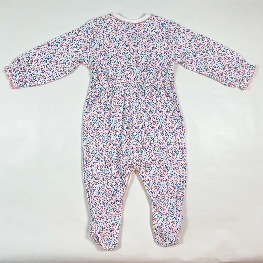 Petit Bateau pink floral footed pyjama Second Season 12M/74 3