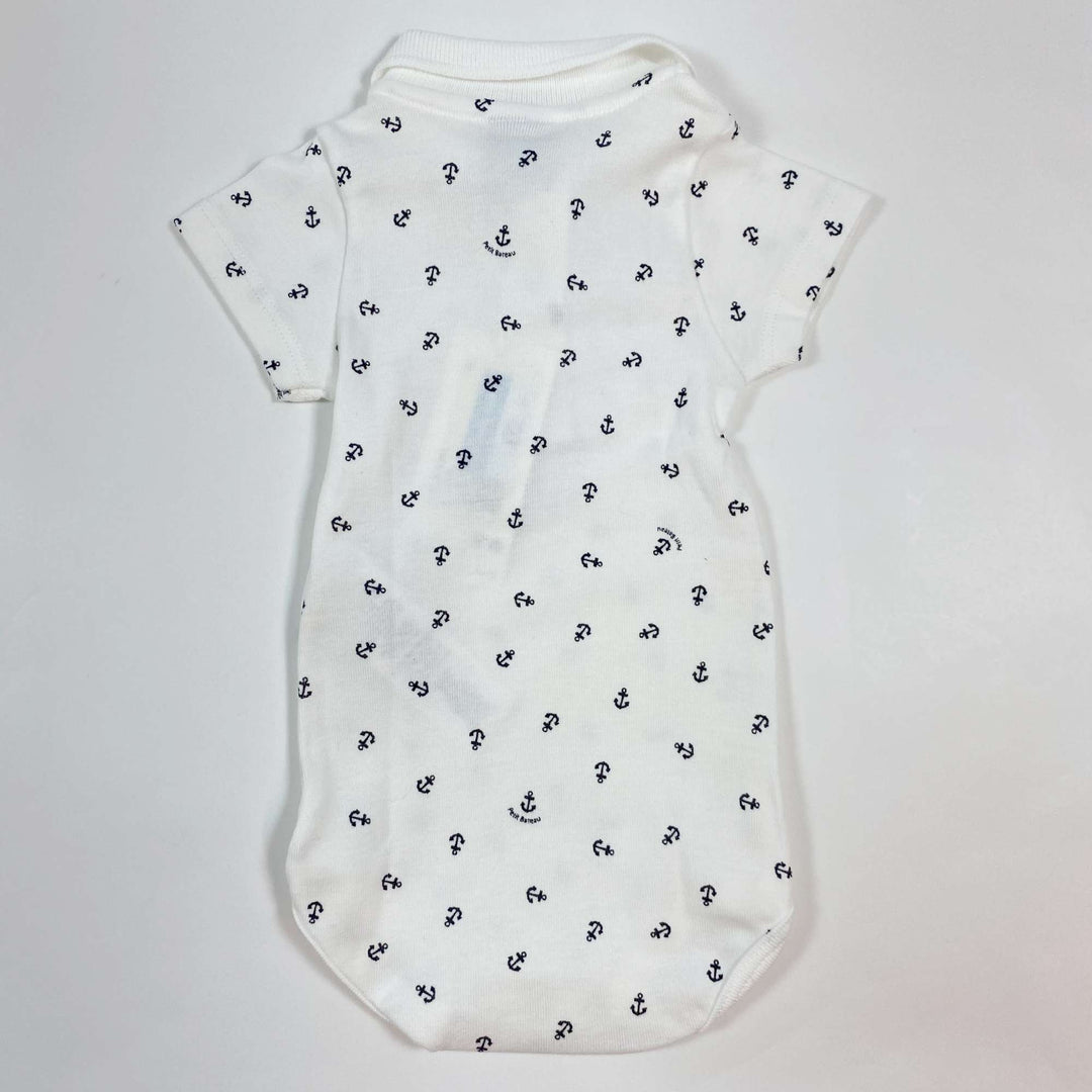 Petit Bateau anchor print short-sleeved collared body Second Season 3M/60 2