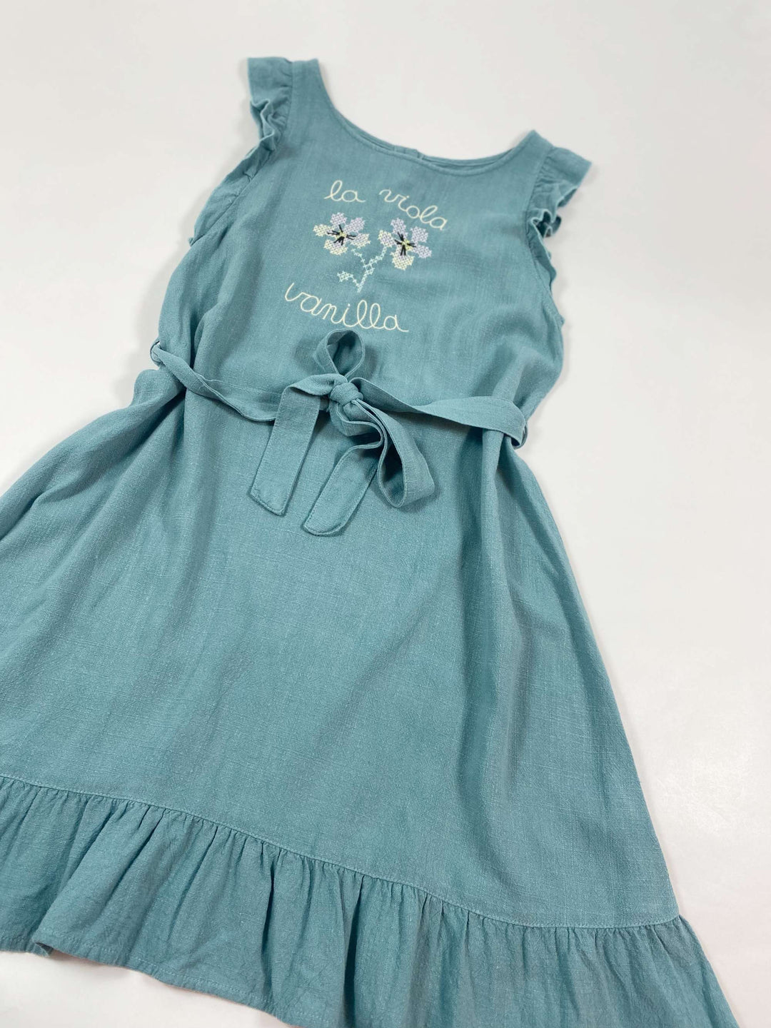 Filou & Friends La Viola Vanilla linen blend dress 7Y 3