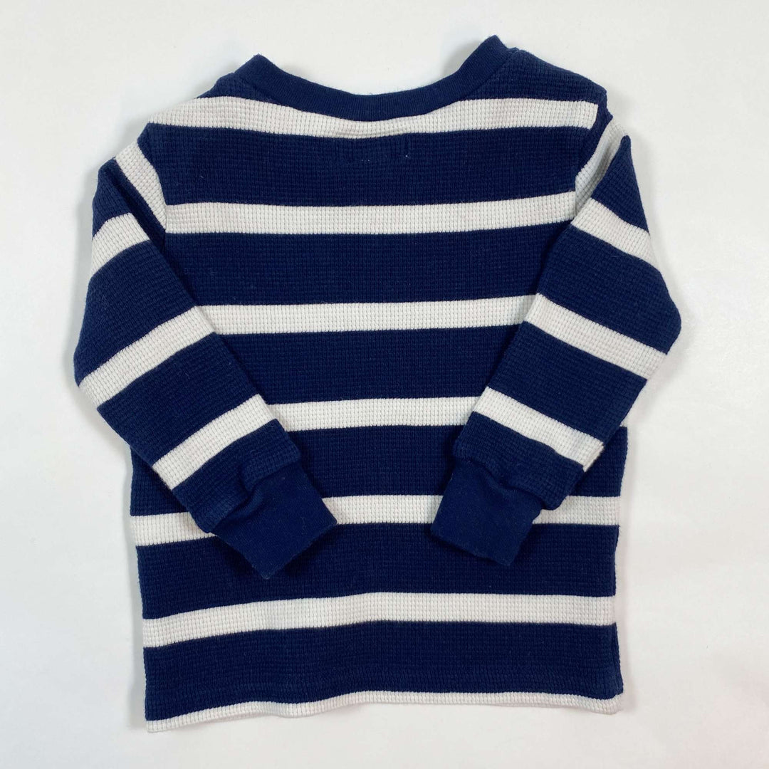 Ralph Lauren navy striped waffle knit long-sleeve 9M 3