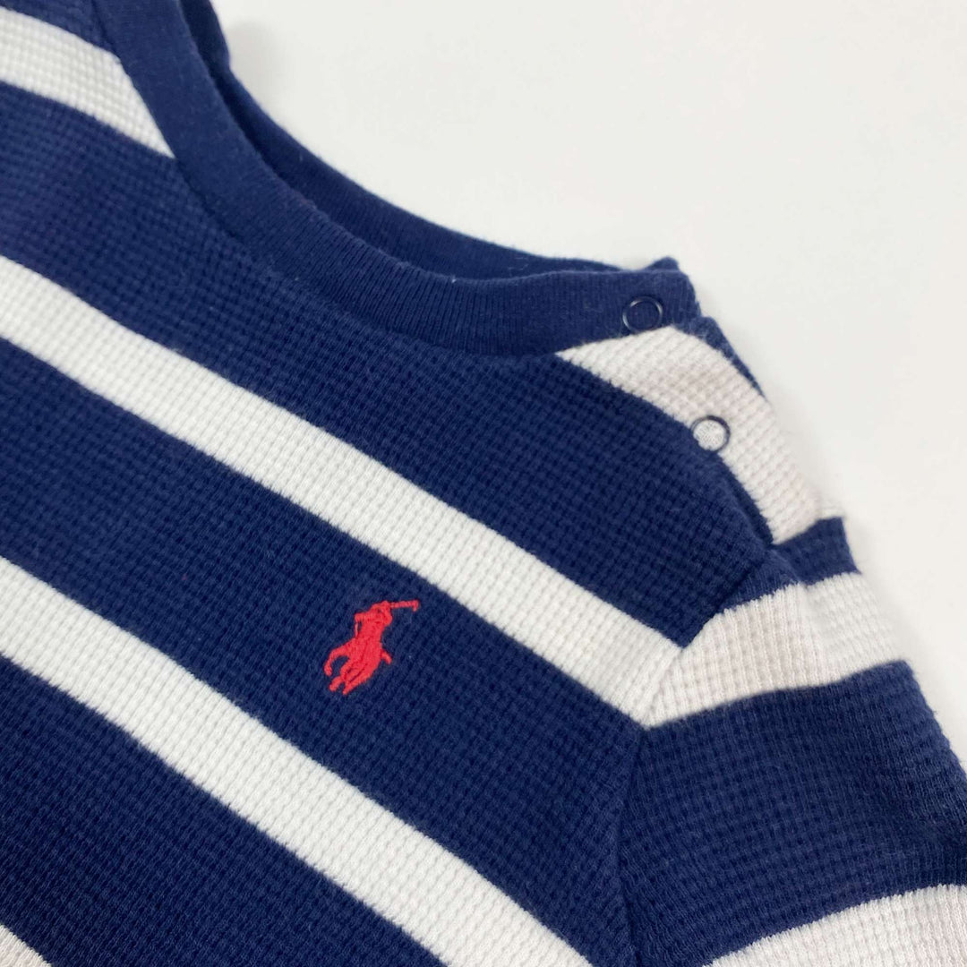 Ralph Lauren navy striped waffle knit long-sleeve 9M 2