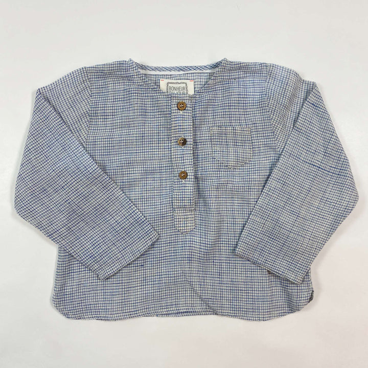 Bonheur du Jour fine blue check lightweight shirt 18M/86 1