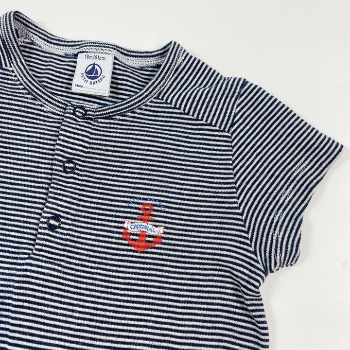 Petit Bateau navy striped short pyjama 18M/81 2