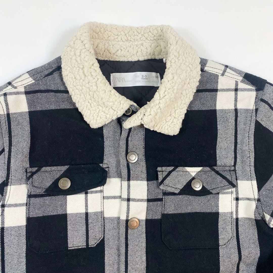 Zara black checked flannel jacket 2-3Y/98 2