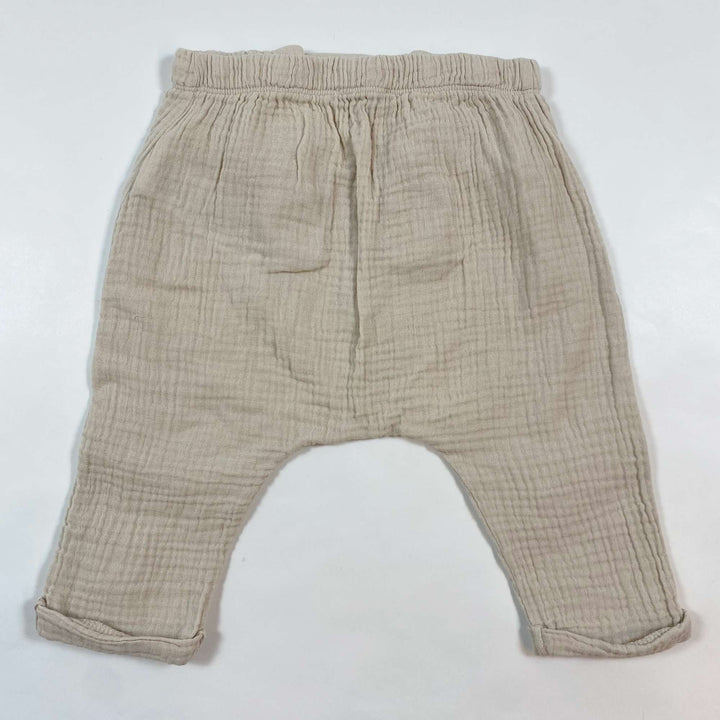 Emile et Ida beige muslin harem trousers 12M 2