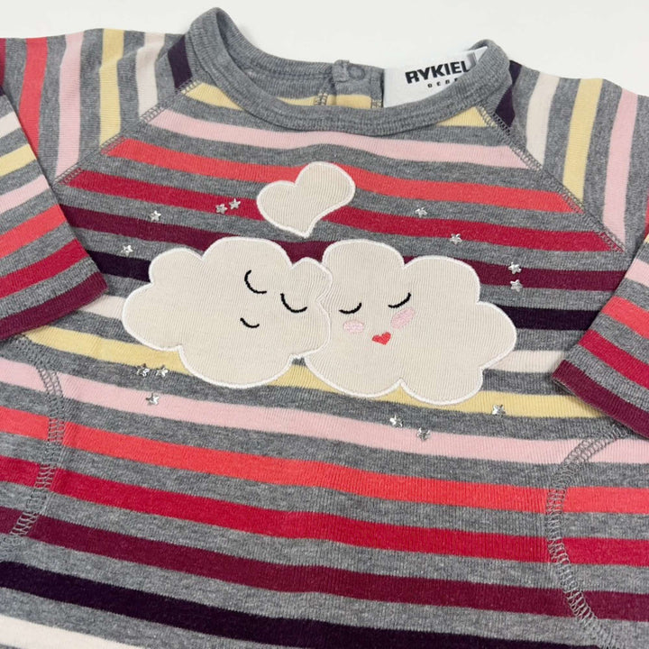 Sonia Rykiel Enfant purple striped clouds longsleeve 6M 2