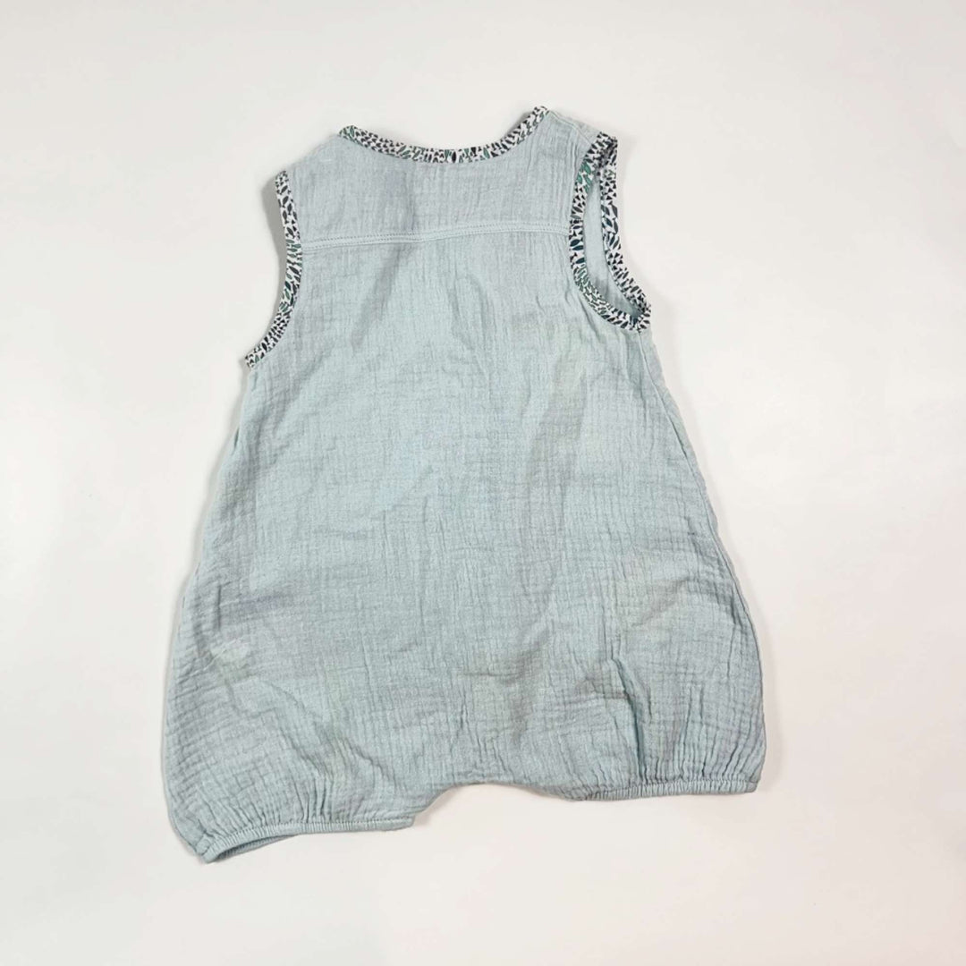 Absorba pale blue muslin romper 9M 2