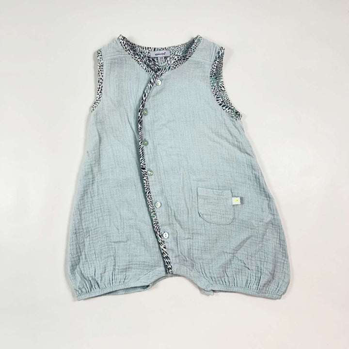 Absorba pale blue muslin romper 9M 1