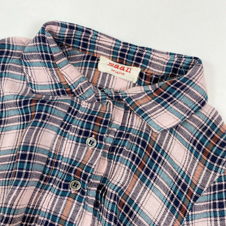 Maan Belgium plaid light wool blend shirt dress 6Y 2