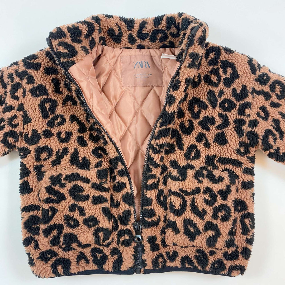 Zara brown leo sherpa jacket 18-24M/92 2