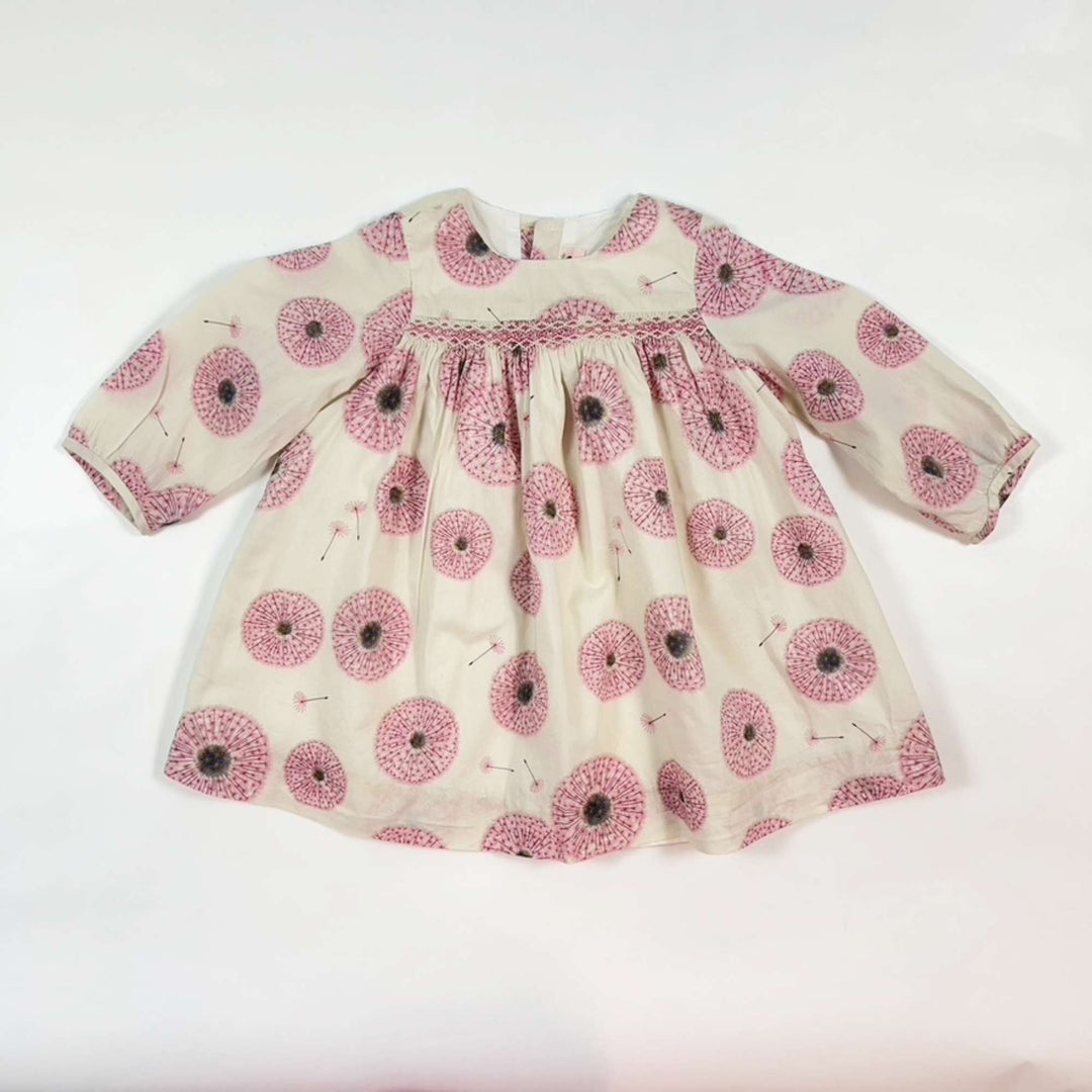 Bonpoint pink dandelion embroidered smock dress 12M 2