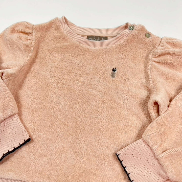 Emile et Ida dusty pink frottee pullover 18M 2
