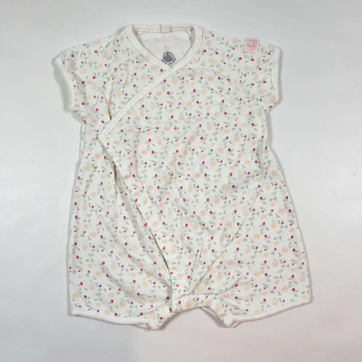 Petit Bateau white floral wrap romper 6M/67 1