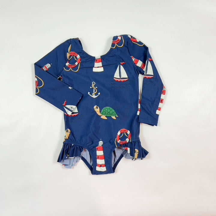 Mini Rodini navy Turtle Float UV swimsuit 2-3Y 1