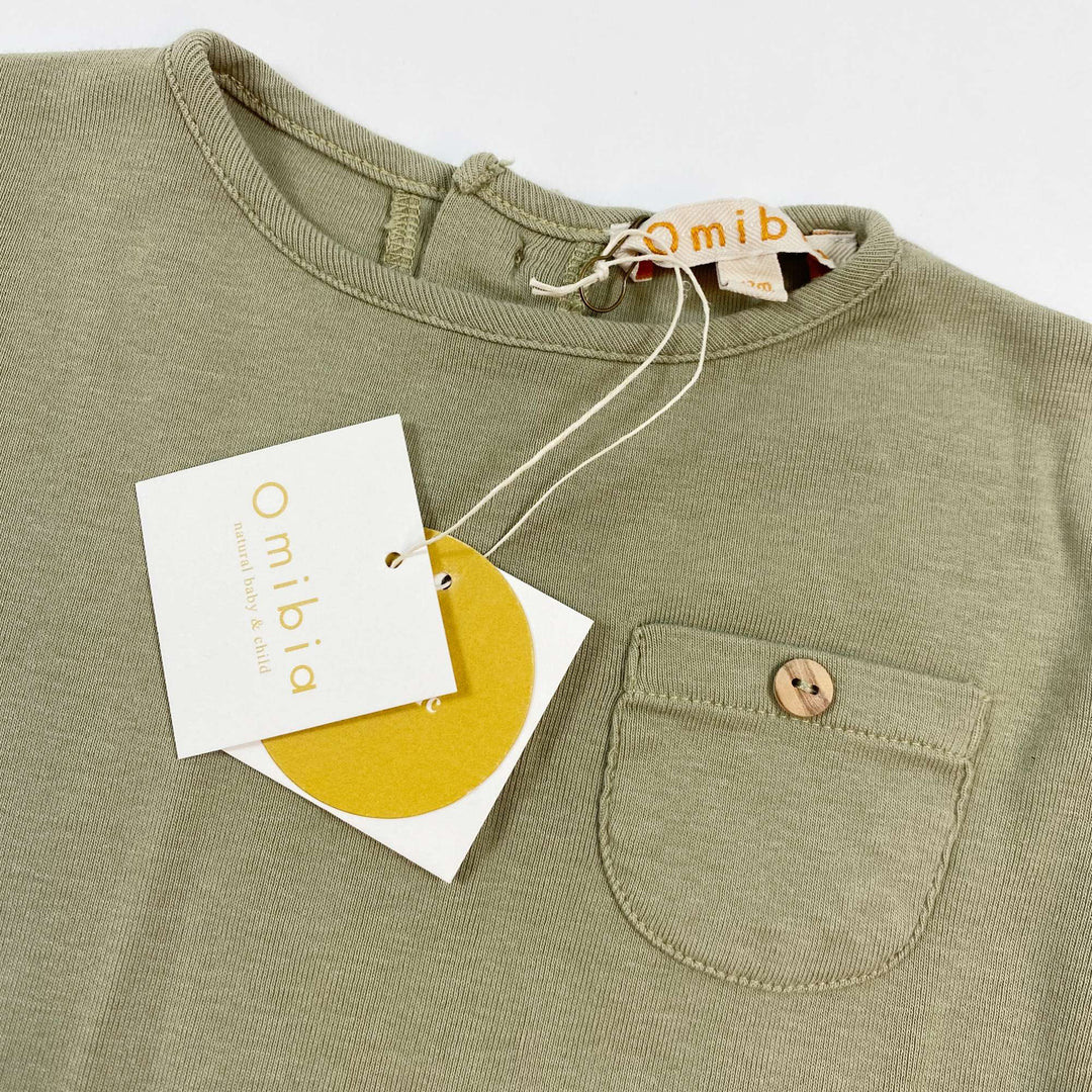 Omibia pale olive longsleeve tee Second Season 12M 2