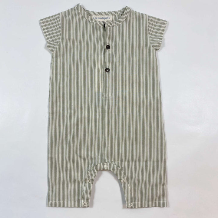 Serendipity Organics soft sage striped baby suit Second Season 56/1M 1