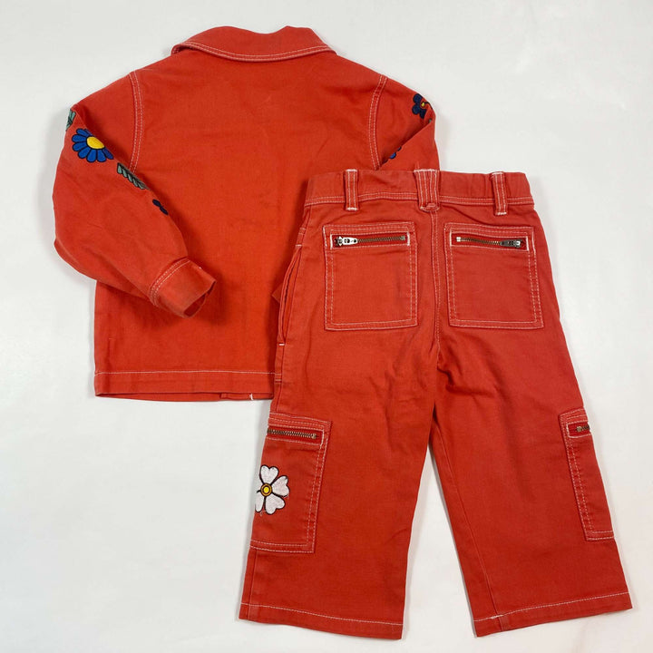 Stella McCartney Kids red floral power denim set 3Y 3