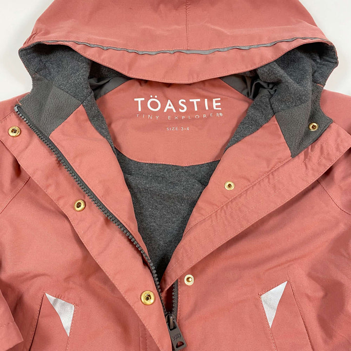 Töastie dusty pink waterproof wind shell jacket and pants set 3-4Y 3
