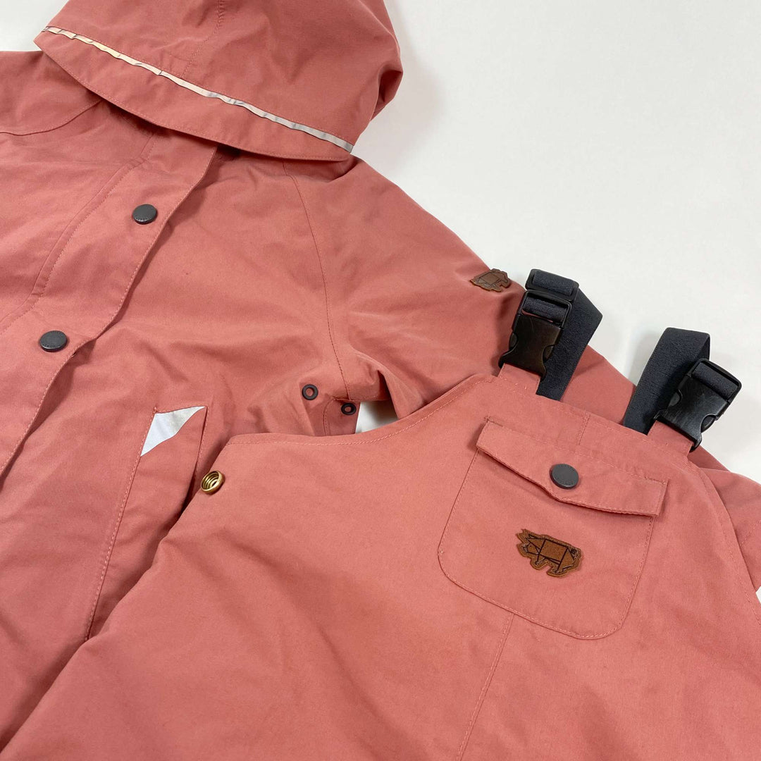 Töastie dusty pink waterproof wind shell jacket and pants set 3-4Y 2