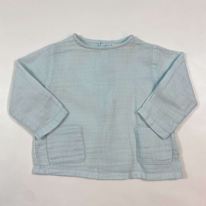 Omibia light blue muslin shirt 6M/68 1