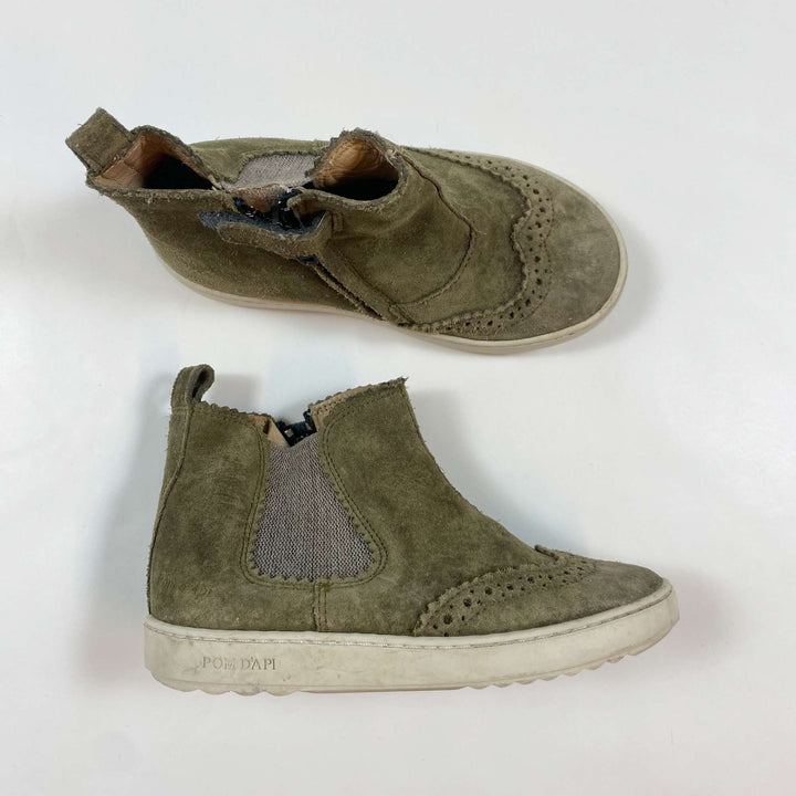 Pom D'Api khaki suede chelsea boots 27 1