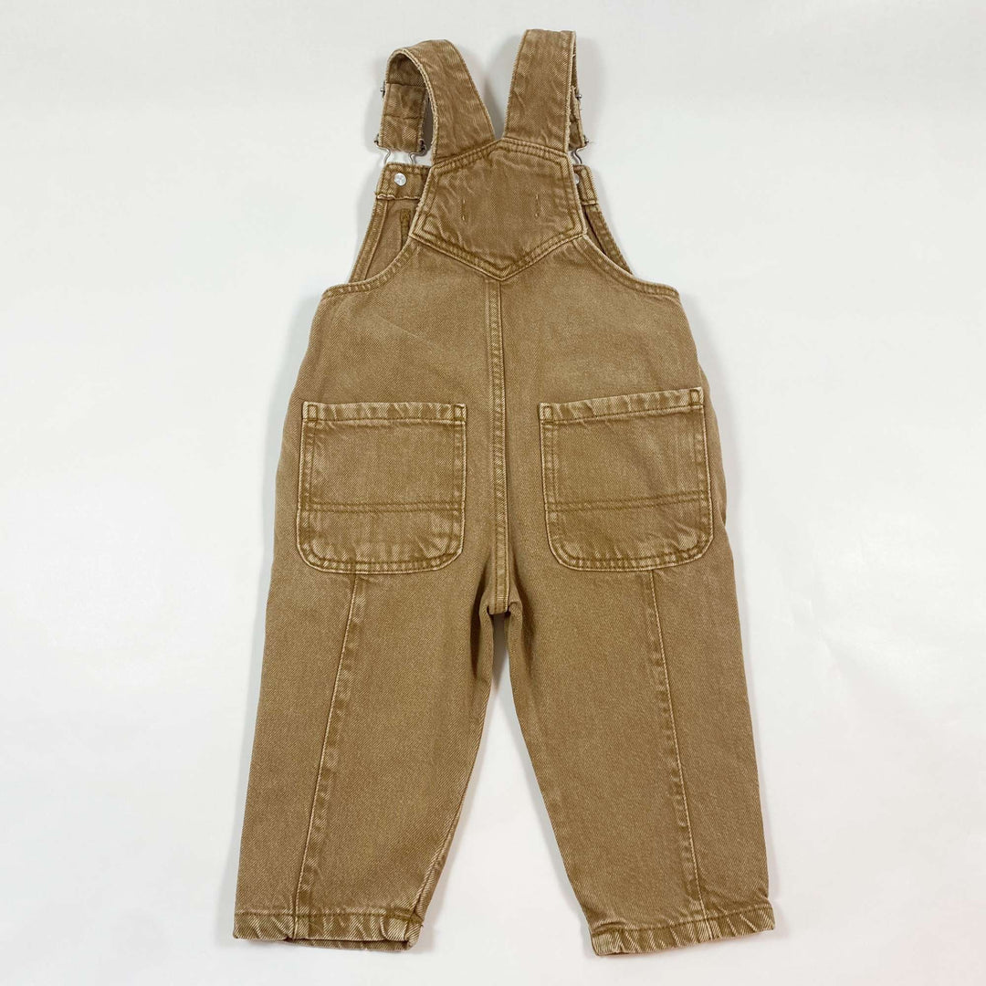 Zara Latzhose aus braunem Denim 9-12M/80