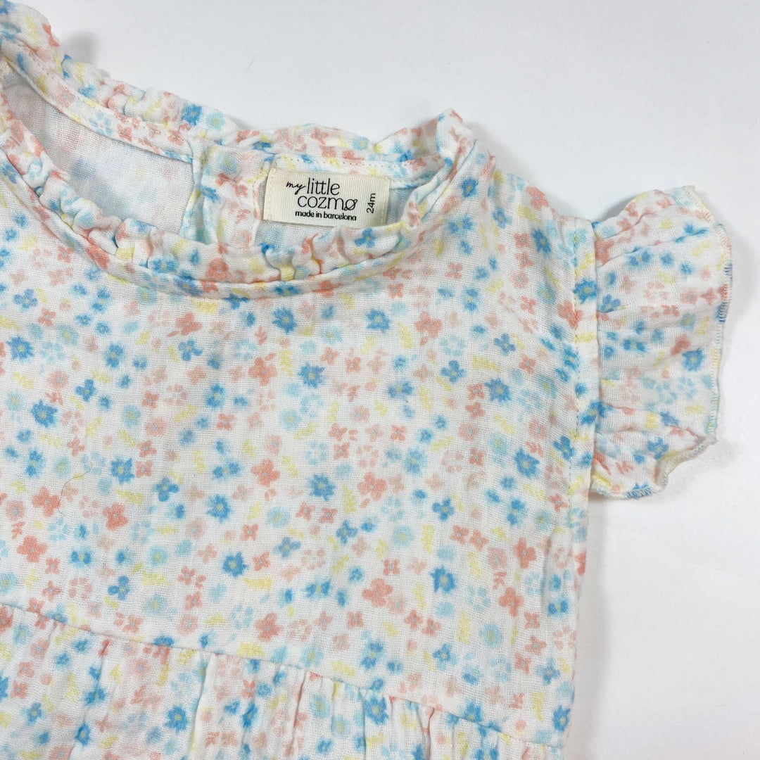 My Little Cozmo pastel floral muslin romper 24M 3