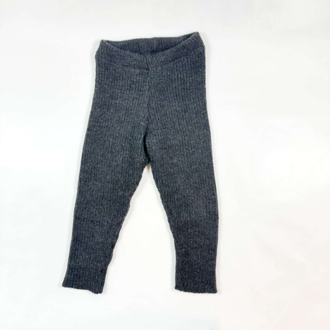 Disana anthrazite rib virgin wool leggings 12-24M 1