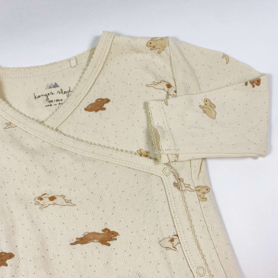 Konges Slojd pointelle bunny print onesie 6M/68 2