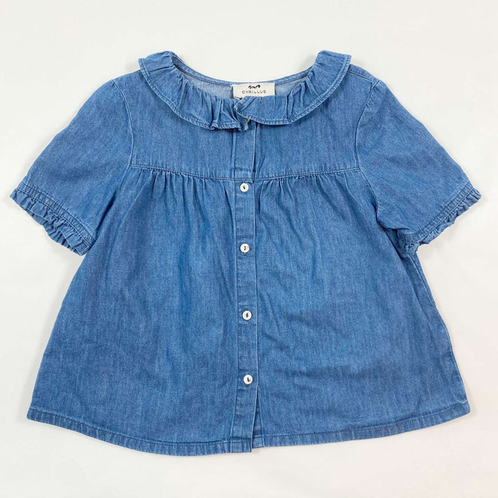 Cyrillus denim short sleeved blouse 6Y 1