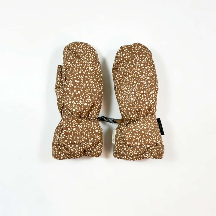 Konges Slojd brown floral Thermolite mittens 4-5Y 1