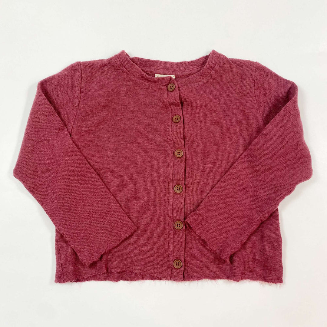 Petit soft burgundy merino cardigan 5Y/110 1