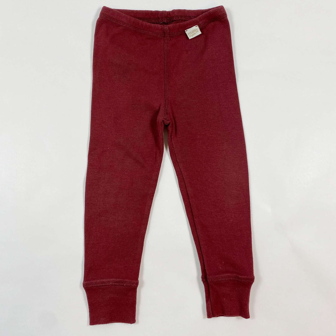 Poudre Organic burgundy organic cotton leggings 18M 1