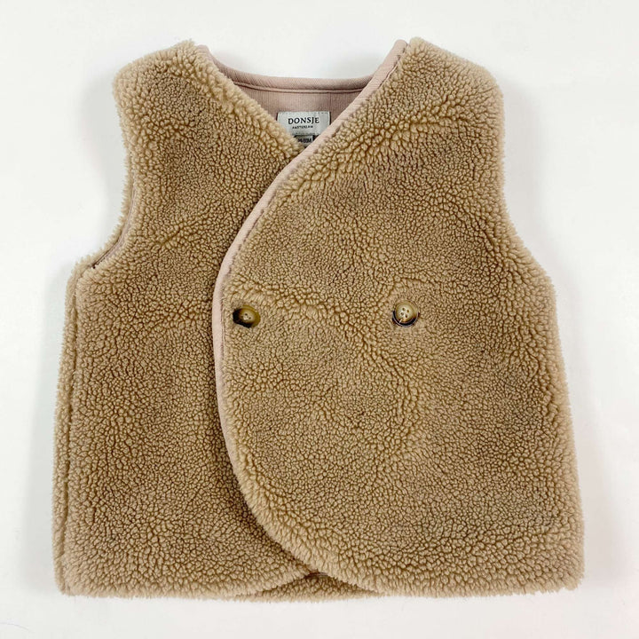 Donsje beige teddy vest 24M 1