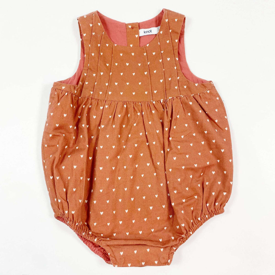 Knot heart print romper 9M/74 1