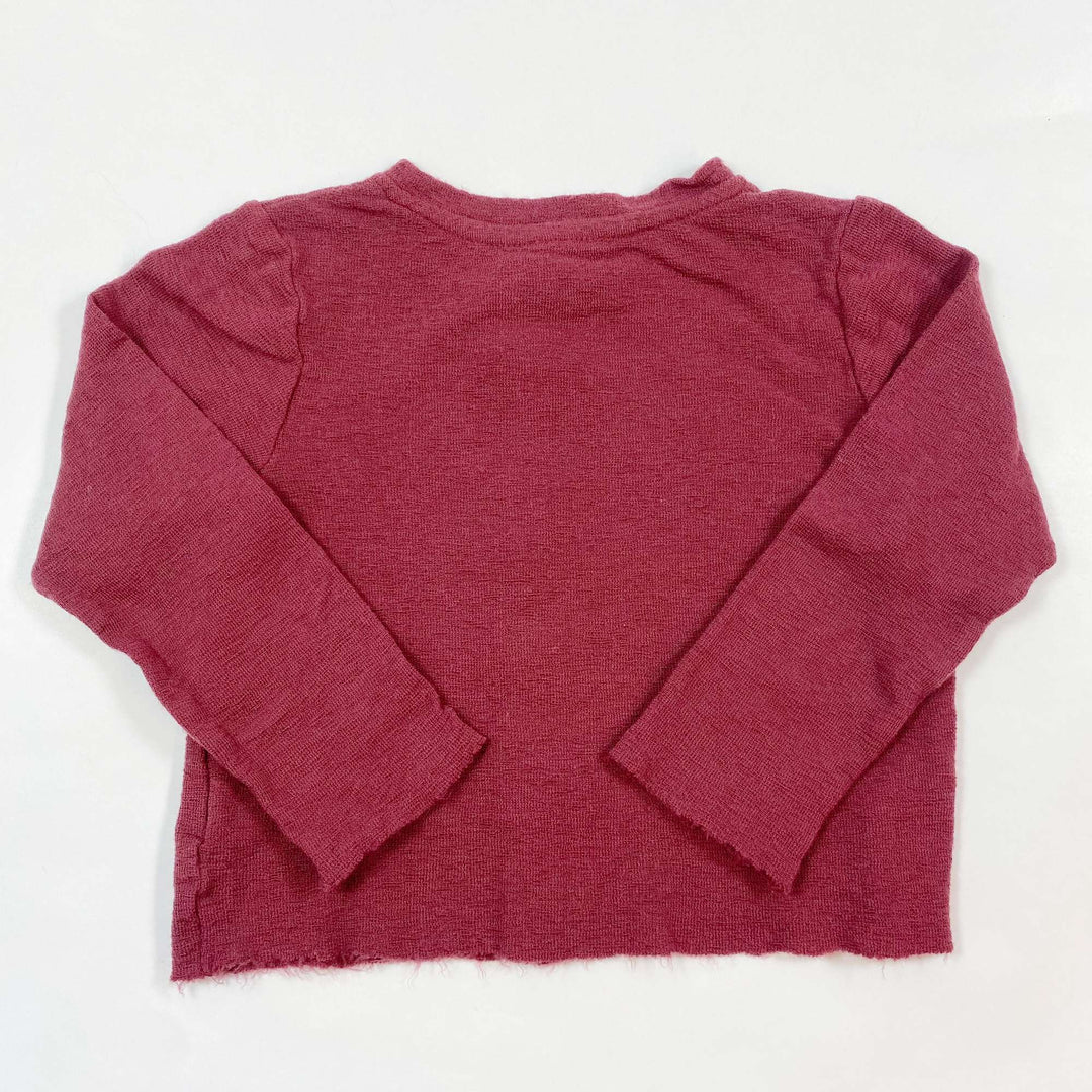 Petit soft burgundy merino cardigan 5Y/110 3