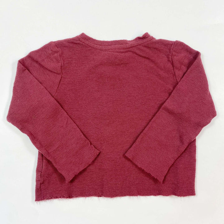 Petit soft burgundy merino cardigan 5Y/110 3