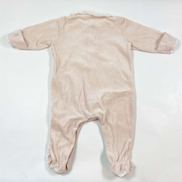 Petit Bateau light pink velvet pyjama 9M/71 2