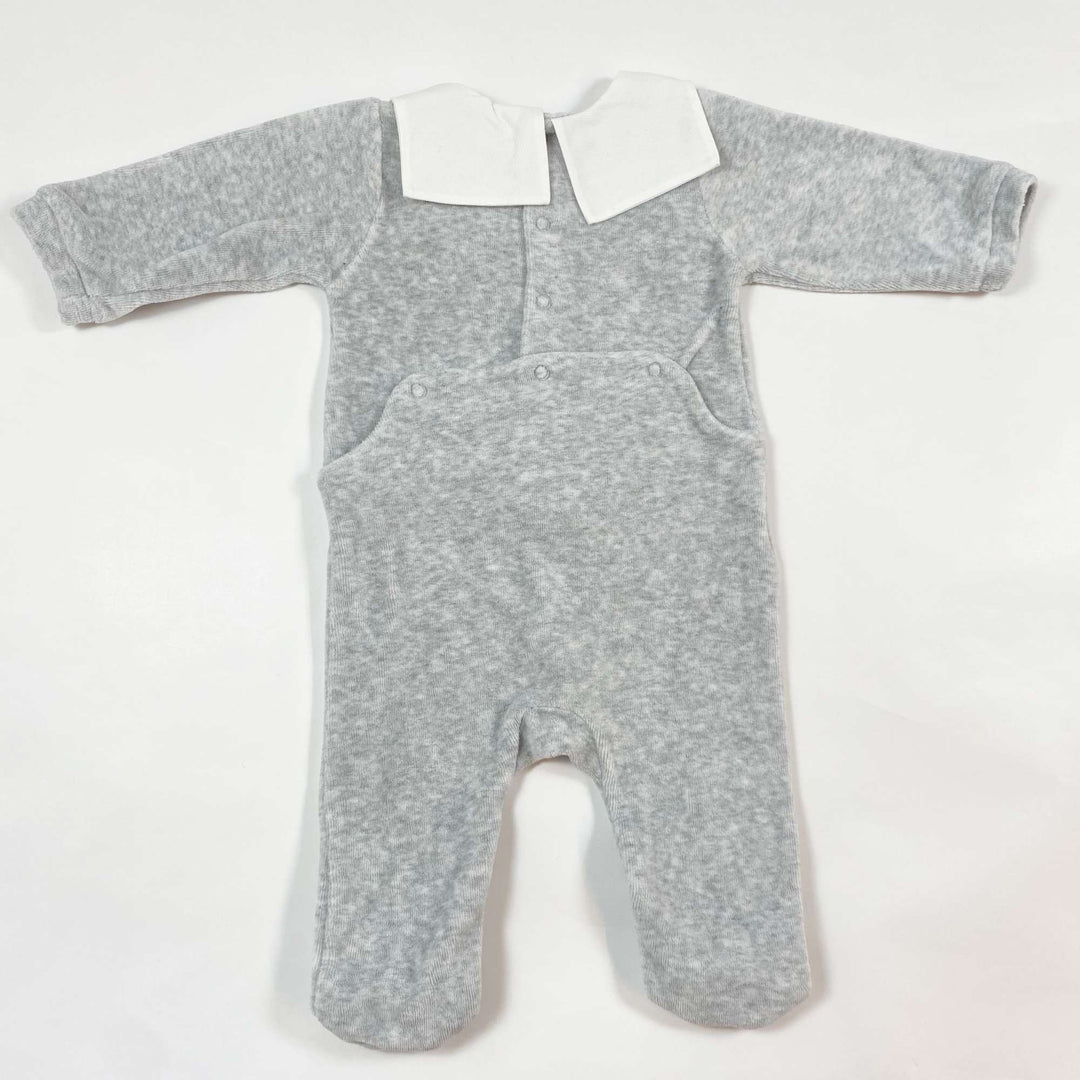 Jacadi grey velvet pyjama with collar 3m/60 2