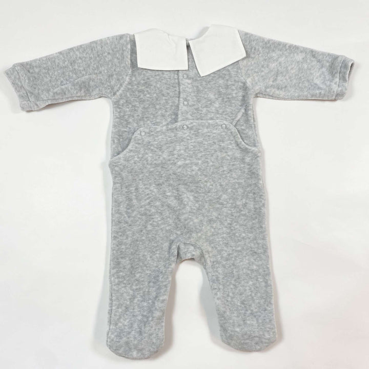 Jacadi grey velvet pyjama with collar 3m/60 2