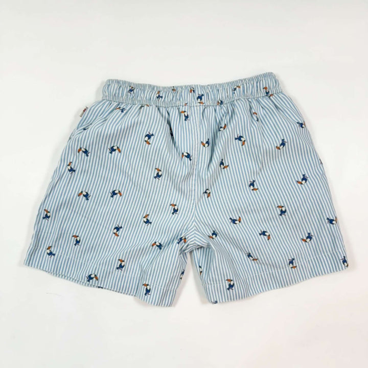 AO76 pale blue striped tucan swim shorts 10Y 2