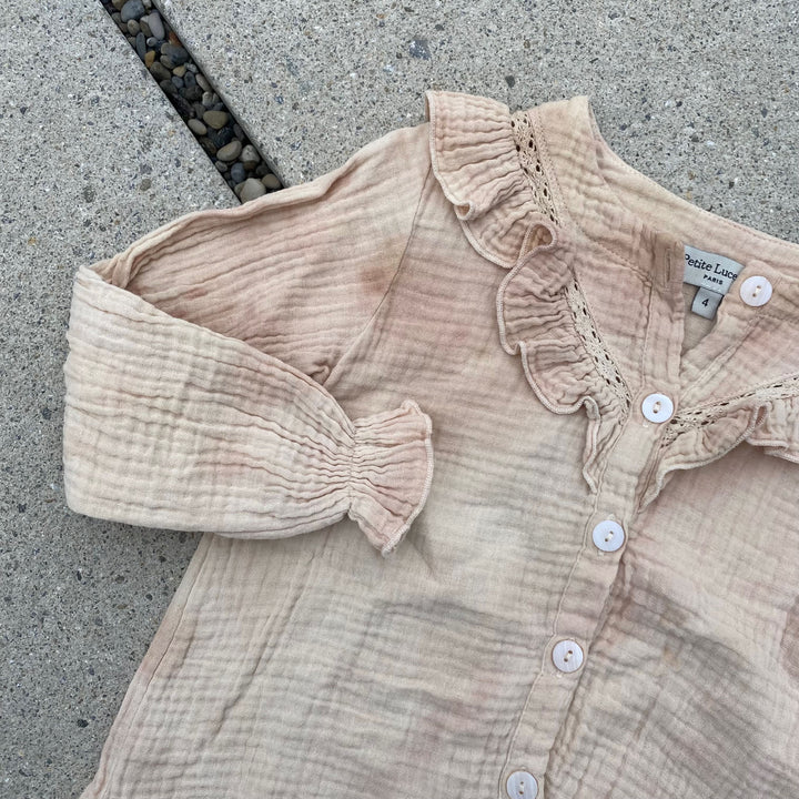 Petite Lucette X Studio Kabo naturally dyed blouse 4Y 2