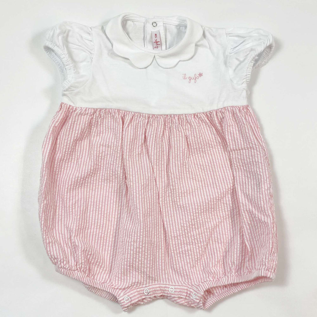 Il Gufo pink striped seersucker romper 12M 1