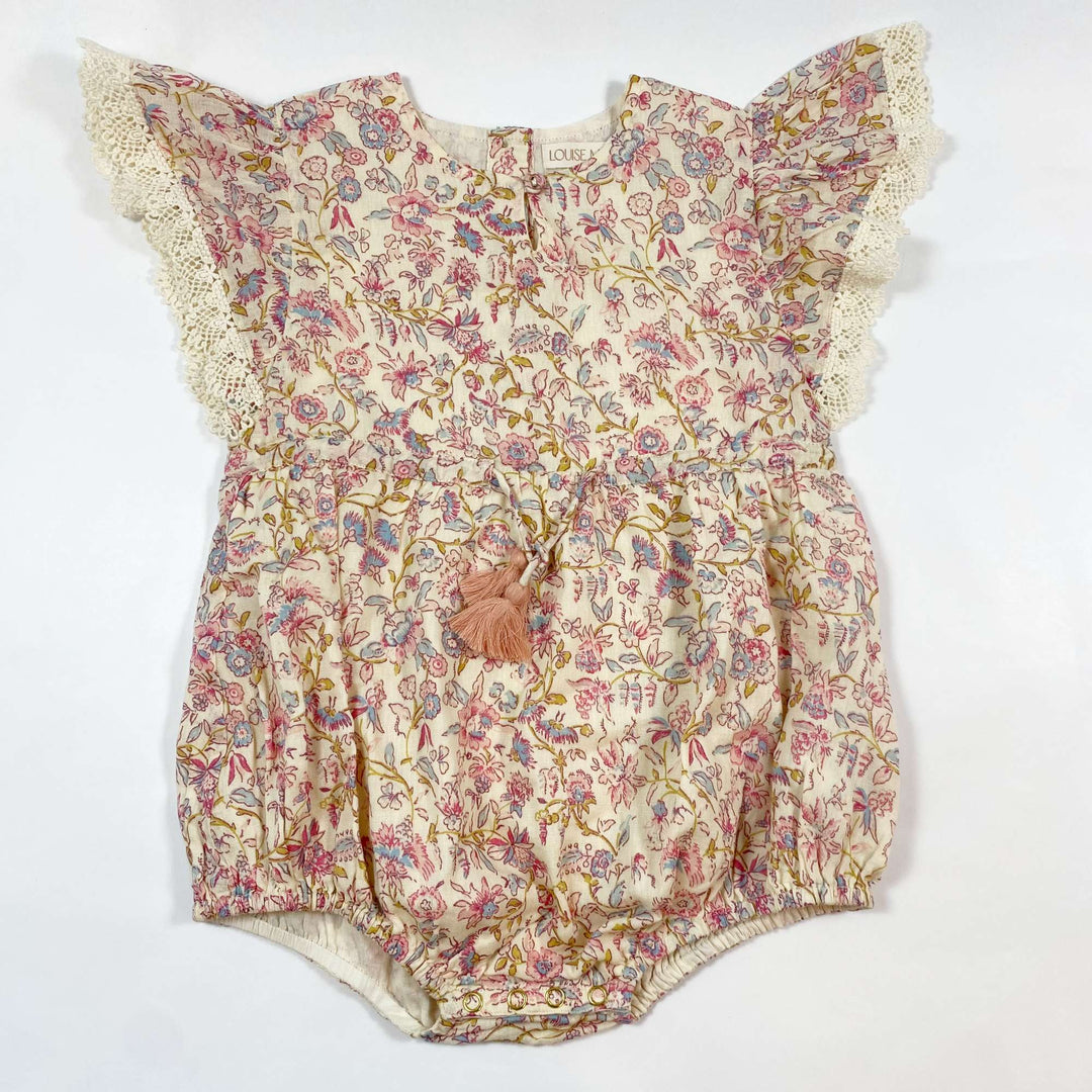 Louise Misha floral romper with lace detail sleeve 24M 1