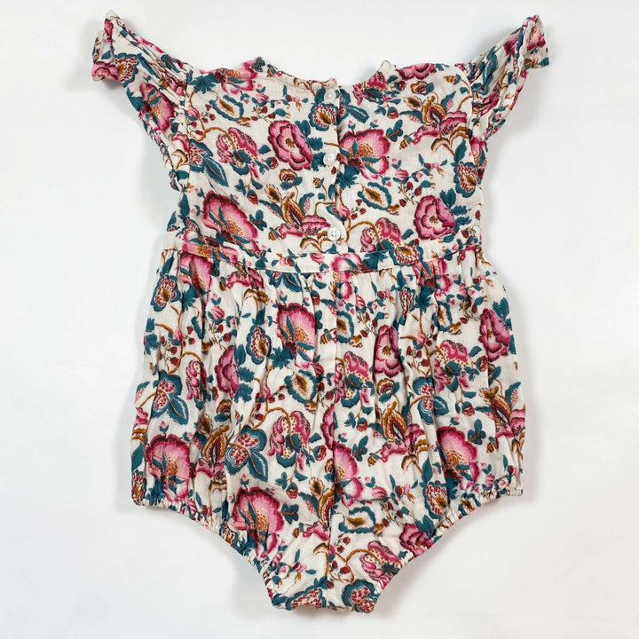 Louise Misha pink/teal floral romper 24M 2