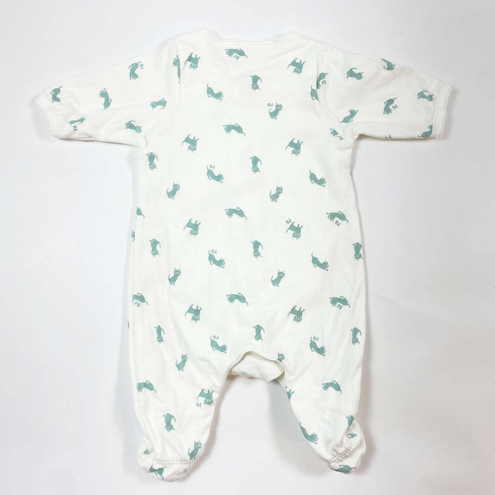 Petit Bateau off-white cat pyjama NB/50 2