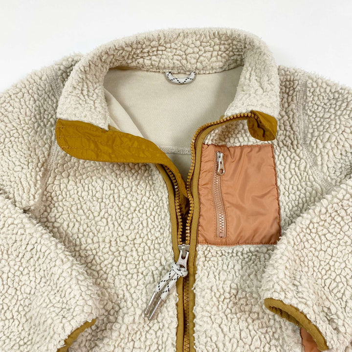 Liewood beige sherpa fleece zip jacket 5Y/110 3