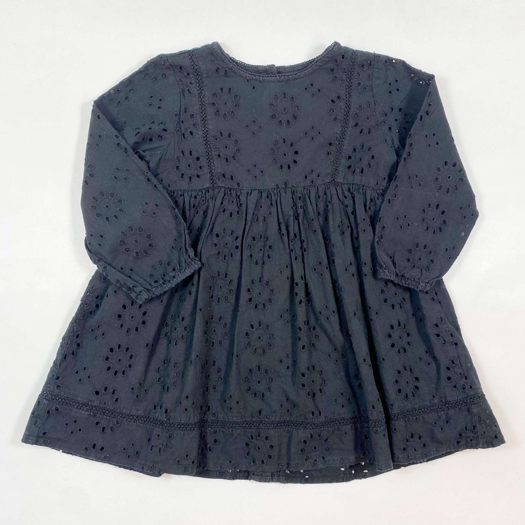 Zara black eyelet cotton dress 3-4Y/104 2