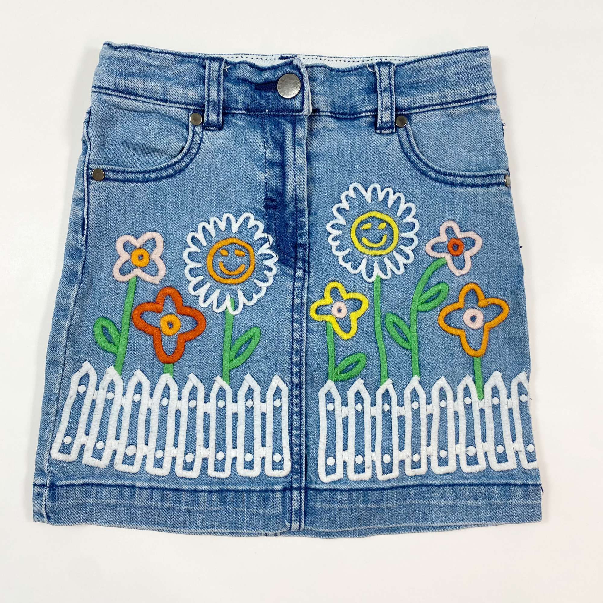 Embroidered denim skirt best sale