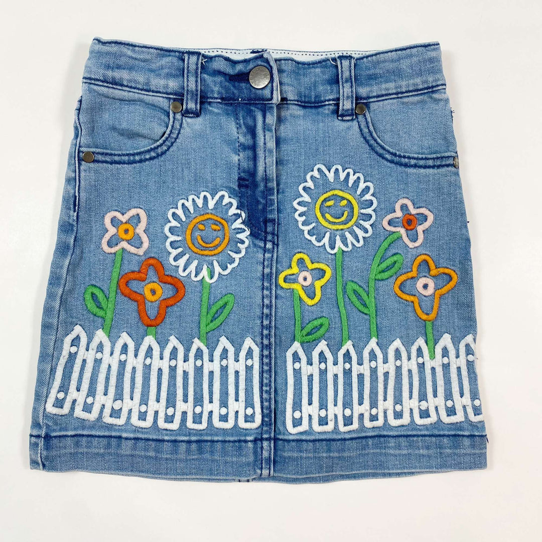 Stella McCartney Kids Garden embroidered denim skirt 5Y 1